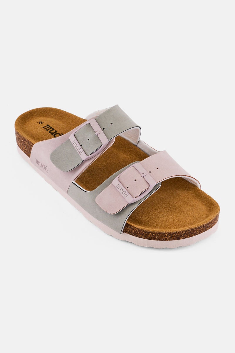 Mudd Women Adjustable Buckle Two Strap Cork Sandals, Multicolor - Image 1